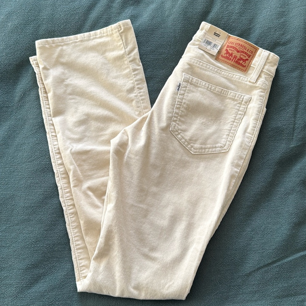 Levi’s 725 High Rise Bootcut Corduroy Pants Ivory Cream